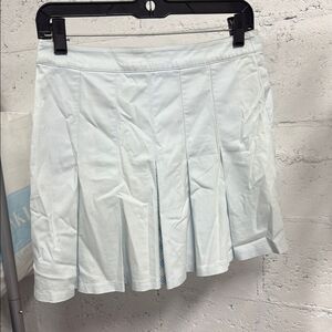 Women's Light Blue Skirt BURBERRY Golf Pleated Skirt - Size 4 - Back Zipper